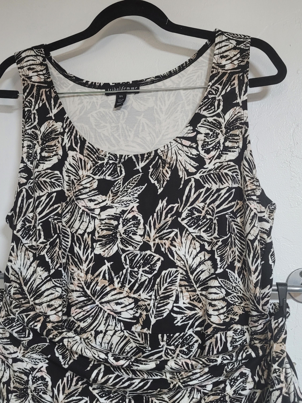 Tribal Femme Black & Cream Midi Wrap Dress